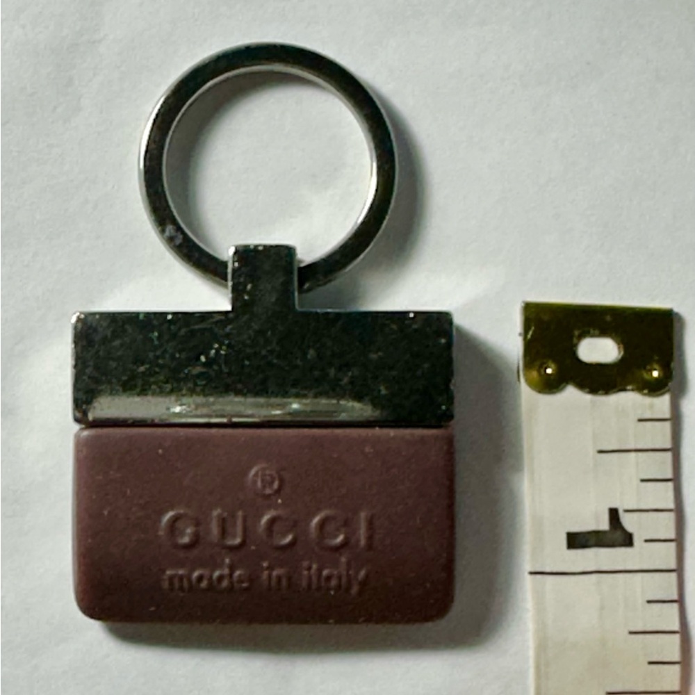 100% Authentic Vintage Gucci Key Chain in Dark Brown Rubber & Brass w/ Box - Picture 6 of 9